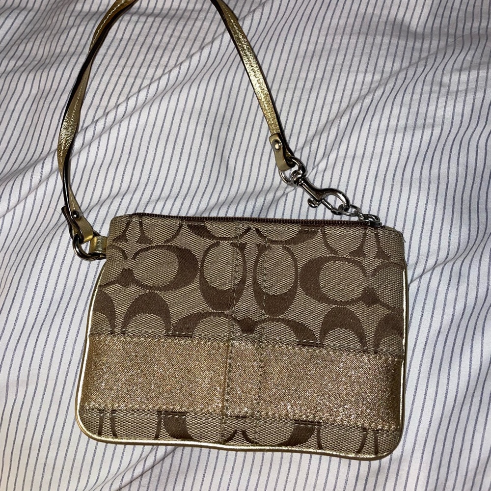 Coach Brown Wristlet